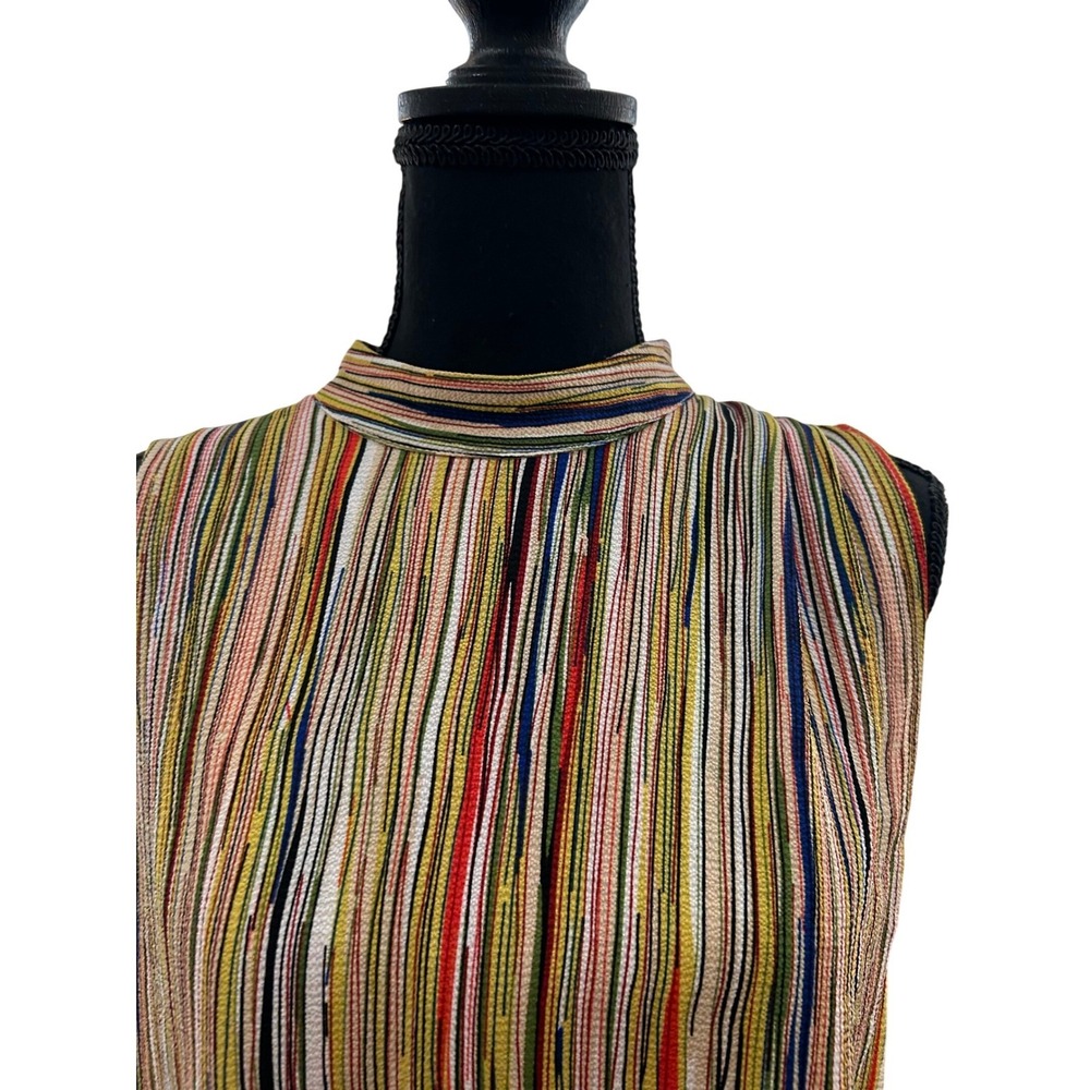 Jealous Tomato Striped Mock Neck Maxi Dress‎ Women Size M Sleeveless Flowy - Picture 3 of 5